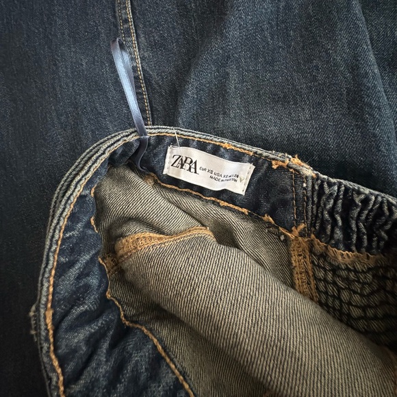 ZARA Strapless Wide Leg Denim Jumpsuit NEW - Picture 12 of 15